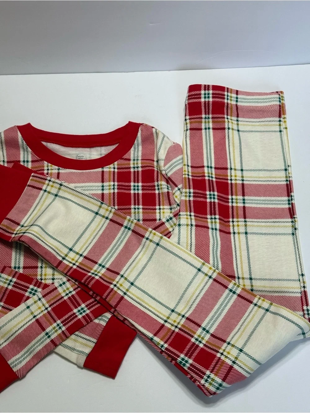 Wonder Nation Kids Sz 10/12 Red Plaid Pajama Set - Cozy Sleepwear